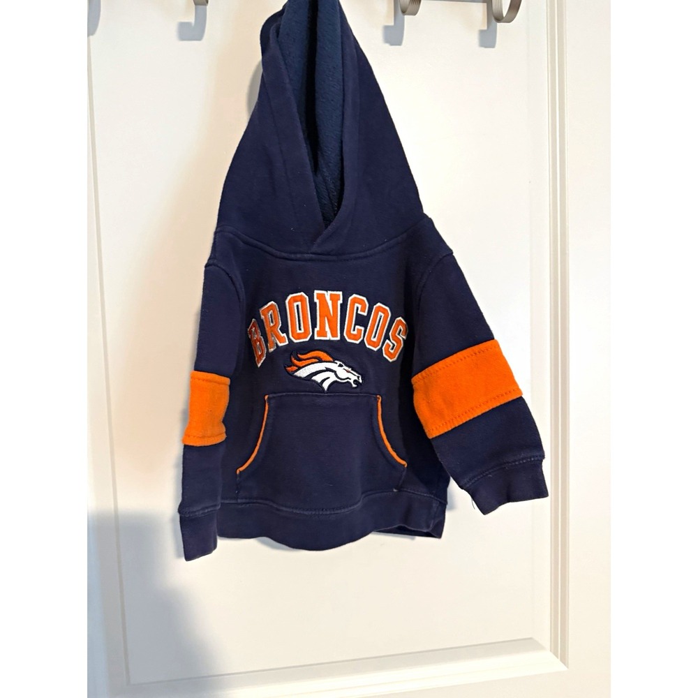 NFL Team Apparel Denver Broncos NFL Kids Pullover Hoodie Sweatshirt Navy Orange